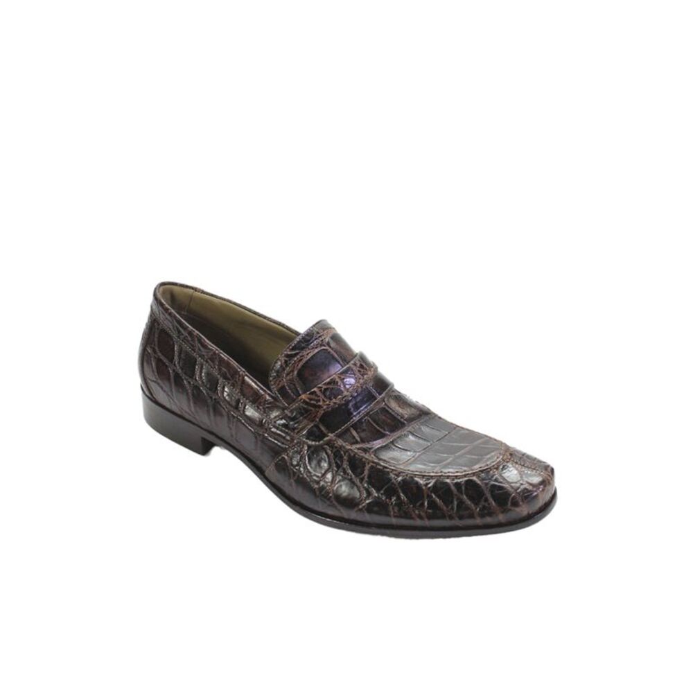 Tardini Mens Full Genuine American Alligator Dress Shoes Dark Brown Sz 10.5